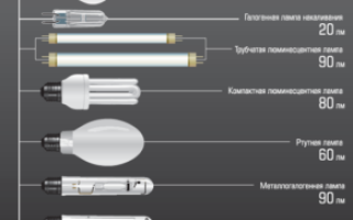 Сравнение разных типов ламп