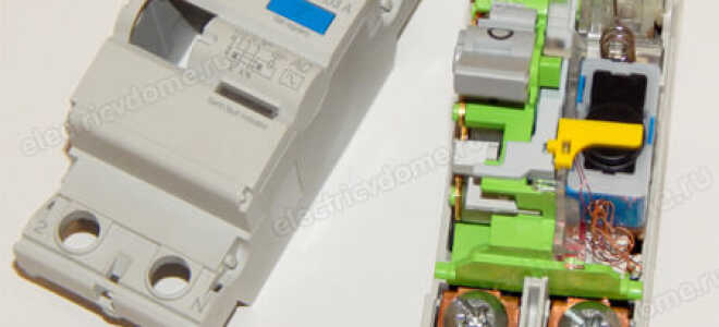 Конструкция УЗО (устройство защитного отключения)