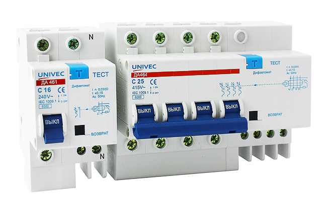 Двух и четырехполюсные дифавтоматы