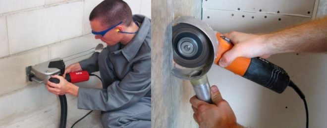 Штробление болгаркой и штроборезом