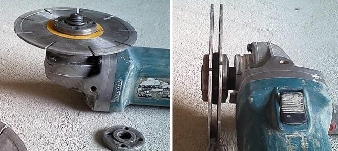 Болгарка с двумя режущими кругами