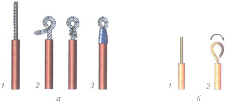 закручиваем провод колечком для увеличения площади контакта