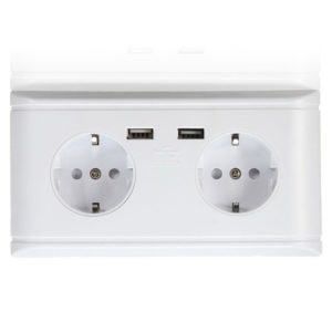 Двойная электро розетка и USB-розетка