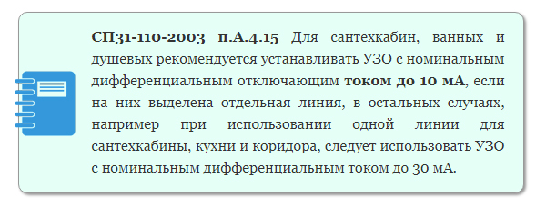 УЗО с уставкой 10 мА
