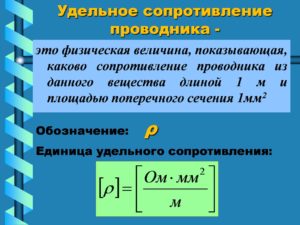Удельное электрическое сопротивление