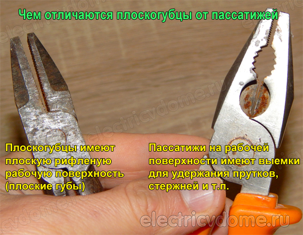 чем отличаются пассатижи от плоскогубцев