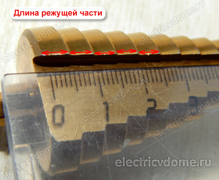 длина режущей кромки сверла