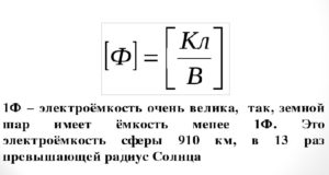 единицей измерения электрической емкости конденсатора является фарада