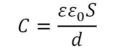 формула емкости плоского конденсатора