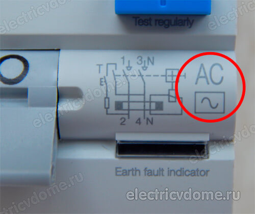 где применяются УЗО типа AC