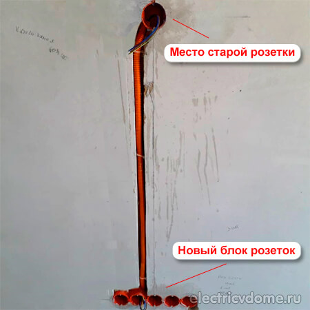 как перенести розетку в дргое место