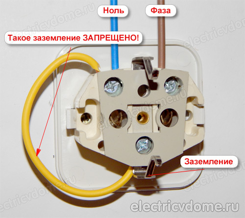 неправильное заземление TN-C в розетке