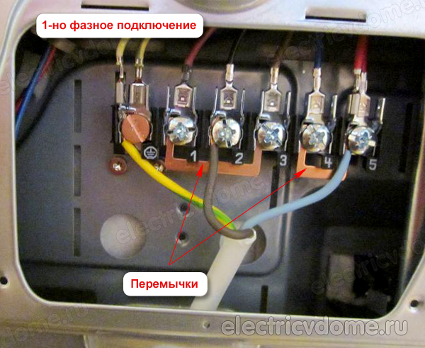 однофазное подключение варочной панели