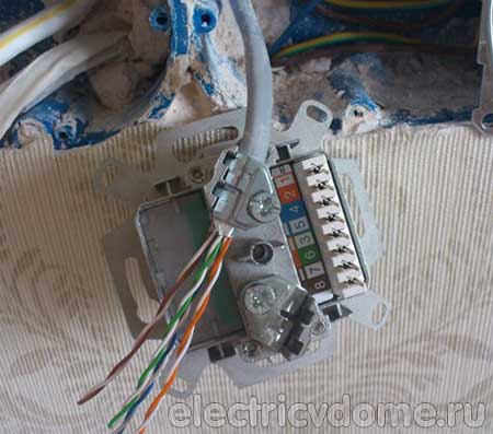 обжим кабеля RJ 45