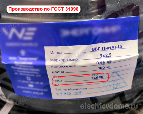 производство ВВГ кабеля по ГОСТ_proizvodstvo VVG po GOST