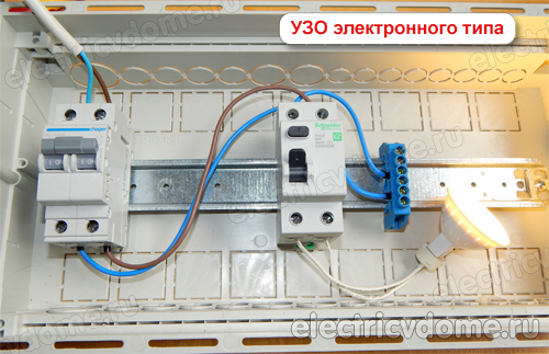работа УЗО при обрыве ноля