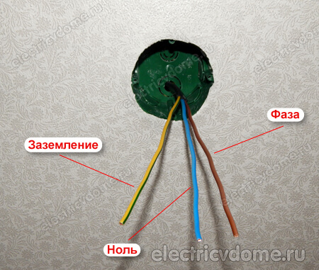 расцветка проводов в коробке
