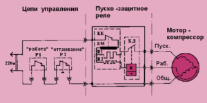 Принципиальная схема соединений холодильника