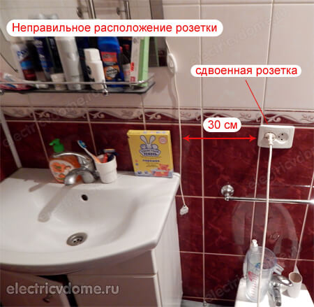 розетки в ванной комнате фото