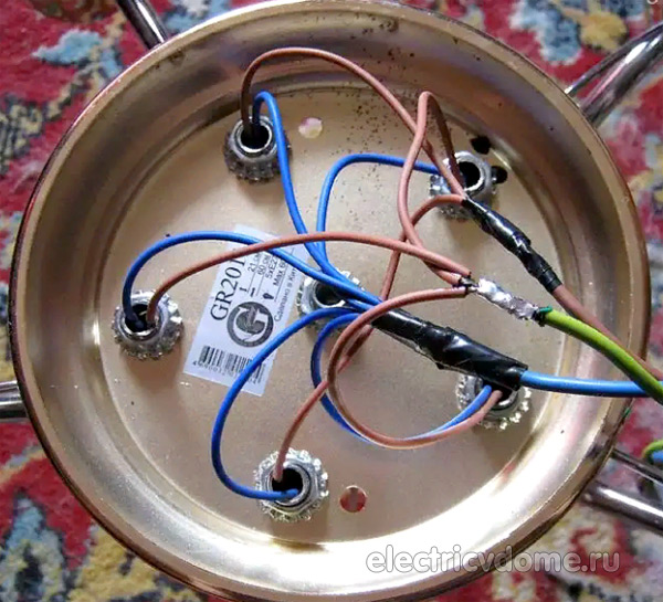 сборка проводов люстры