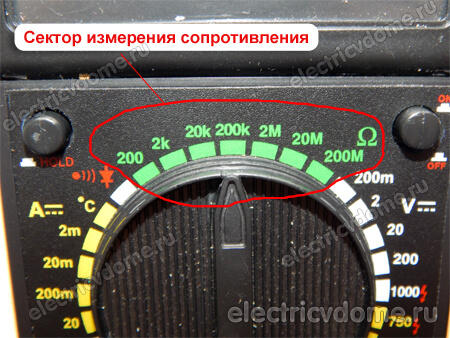 сектор измерения сопротивления