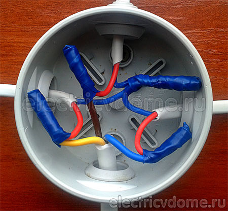 укладка проводов двойного выключателя