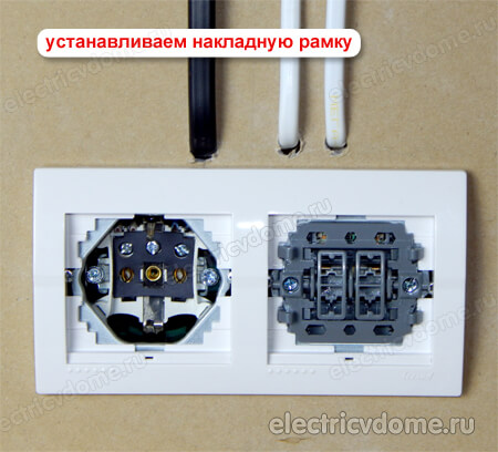 установка накладной рамки