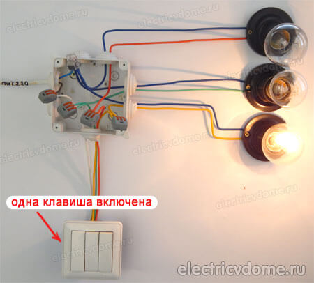 включена одна клавиша выключателя