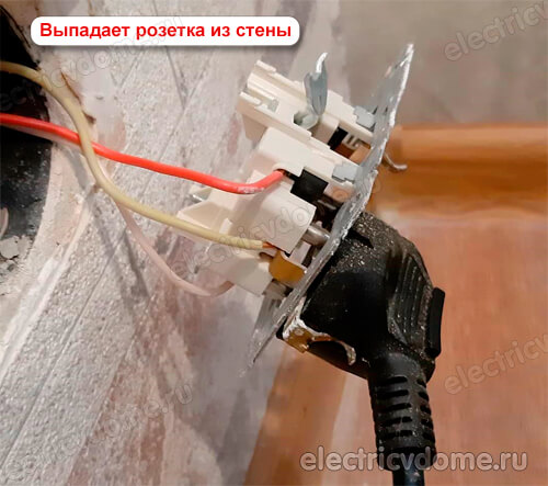 выпадает розетка из бетонной стены