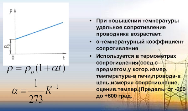 зависимость сопротивления проводника от температуры