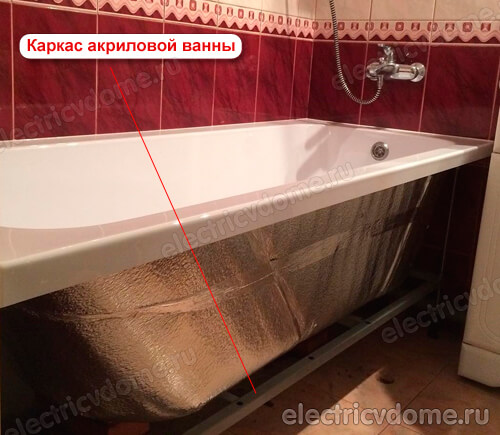 заземляем каркас ванны
